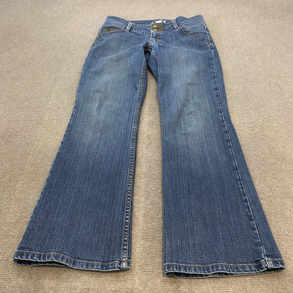 CAbi Jeans Womens 8 Blue Denim Flare Mid Rise Vintage y2k 31" Inseam